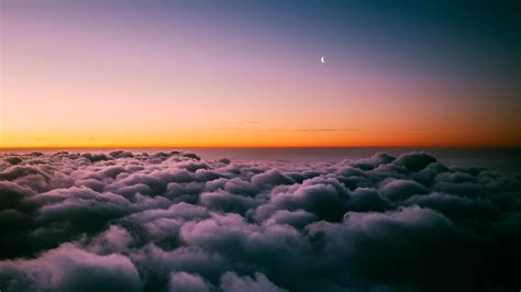 Sunset Horizon Above Clouds 4K Wallpapers | HD Wallpapers | ID #28169