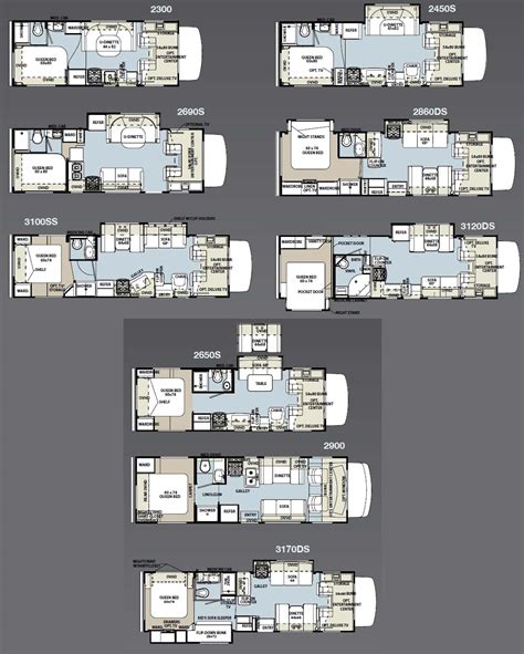 Forest River Sunseeker class C motorhome - floorplans