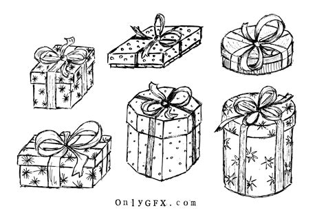 Gift Box Present Drawing Vector (EPS, SVG, PNG Transparent) | OnlyGFX.com