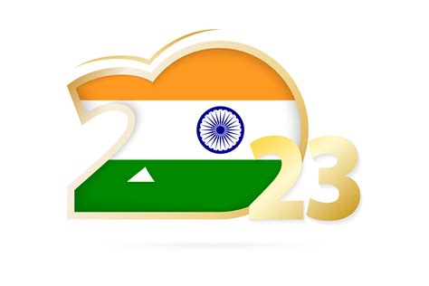 Year 2023 with India Flag pattern. 12672171 Vector Art at Vecteezy