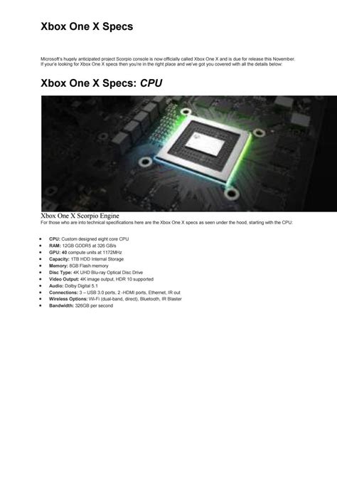 Xbox One X Specs by TECH365 Digital Media - Issuu