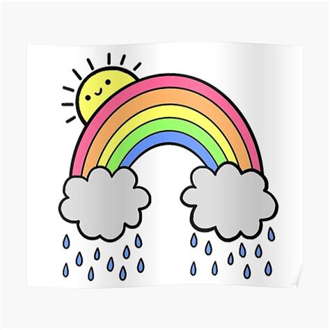 "Rainbow Above the Clouds" Poster by hellobubblegum | Redbubble