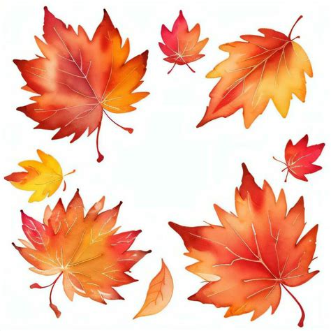 Watercolor Fall Leaves Clipart 29999435 Stock Photo at Vecteezy