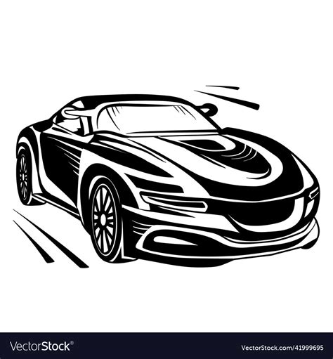 Stylized sports car logo isolated object Vector Image