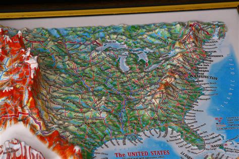 US Raised Relief Map 12 x 9 | Etsy