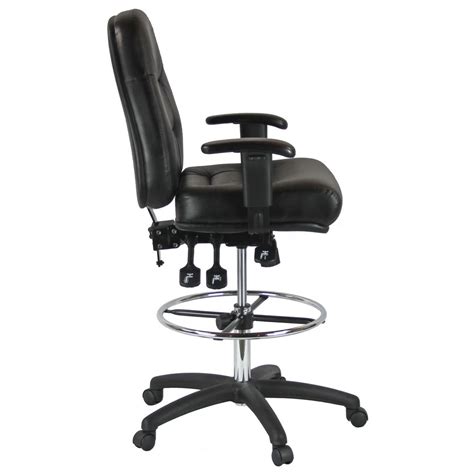 Premium Leather Drafting Chair with Arms