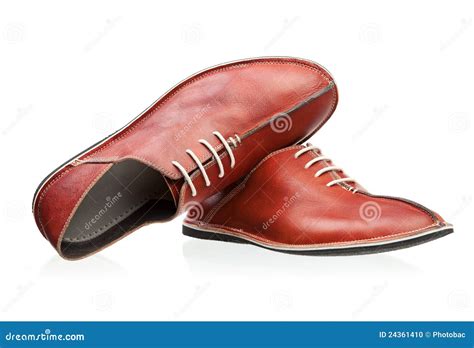 Pair of Red Men Shoes Over White Stock Photo - Image of modern, elegance: 24361410