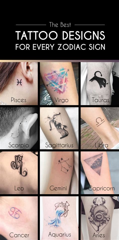 The Best Tattoo Designs for Every Zodiac Sign - TattooBlend