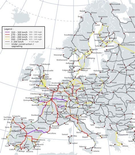 litovat legislativa Nebo buď train lines europe map vzor Arab Sarabo Zmínit se