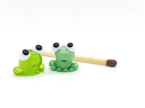 Frog Gifts Frog Figurine Tiny Frog Miniature, Mini Glass Frog Figurine, Micro Frog Sculpture ...