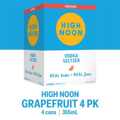 High Noon Grapefruit Vodka Hard Seltzer, 4 cans / 355 mL - Kroger