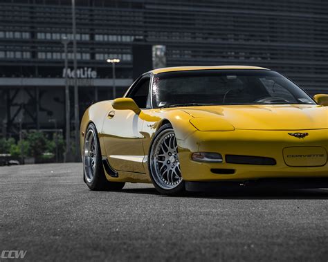 We Give A Velocity Yellow Corvette C5 Z06 HS016 Hybrid Forged Wheels