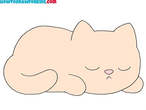 How to Draw a Sleeping Cat - Easy Drawing Tutorial For Kids | Sleeping ...