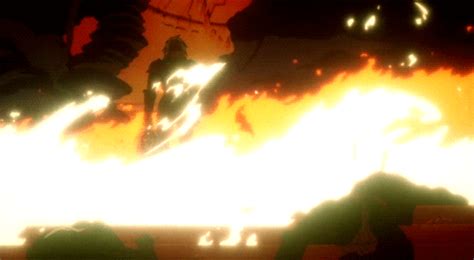 Anime Fire Explosion Gif : Wild fire flashing on dark background for war and violence topics in ...