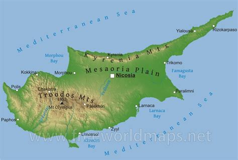 Cyprus Physical Map