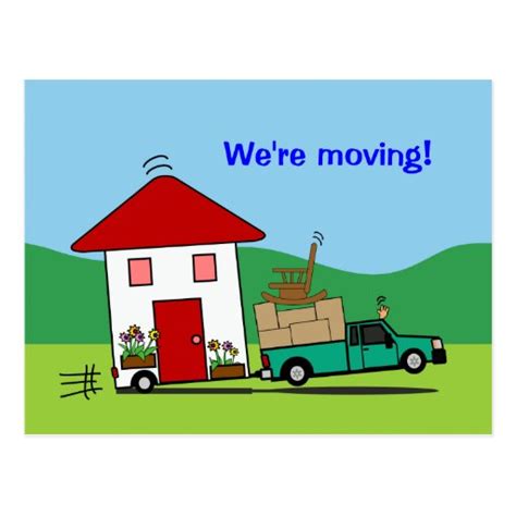 Funny Address Change We're Moving House Cards Postcard | Zazzle