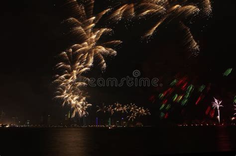 Qatar National Day Fireworks in Doha Stock Photo - Image of pyrotechnics, arabia: 12243384