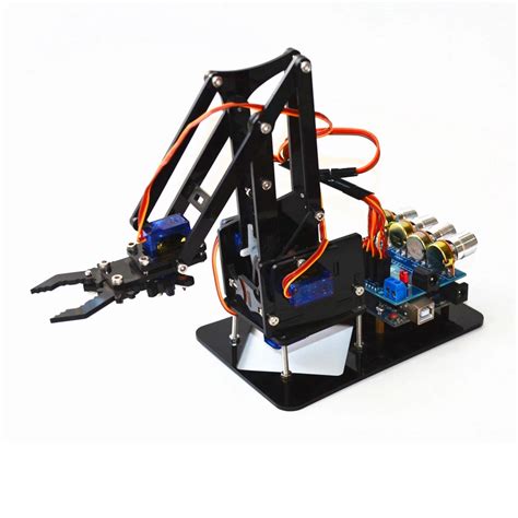 DIY Acrylic robot arm robot claw arduino kit 4DOF toys Mechanical grab ...