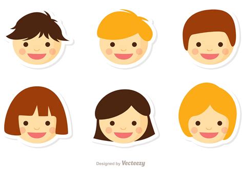 Niños Face Vector Pack 1 - Download Free Vector Art, Stock Graphics & Images