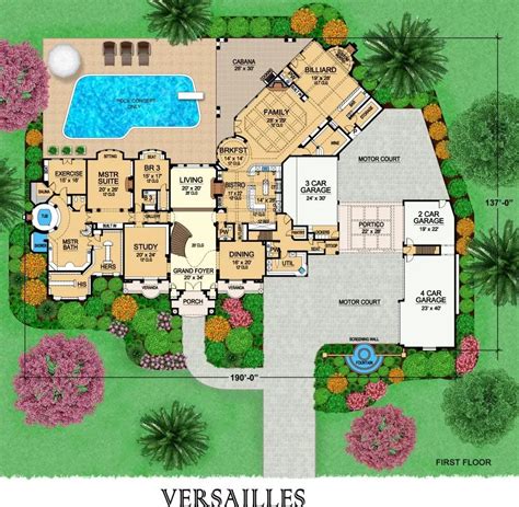 European luxury house plan - 4525