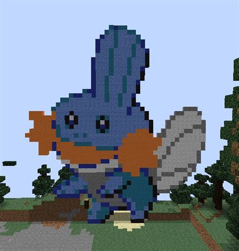 Mudkip Pixel Art Minecraft Project