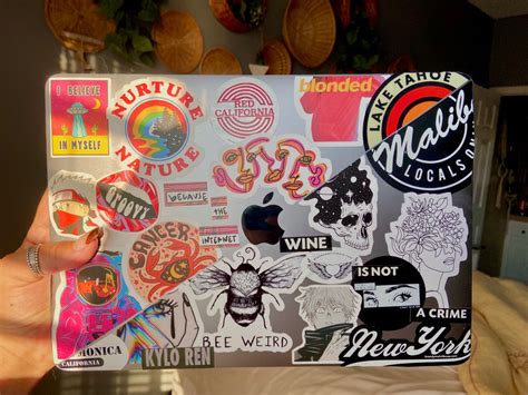 MacBook sticker aesthetic | Laptop decoration, Macbook stickers, Stickers