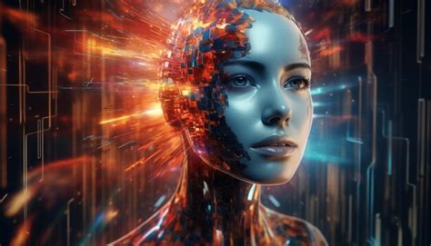 Premium Photo | Abstract human face 3d render artificial intelligence