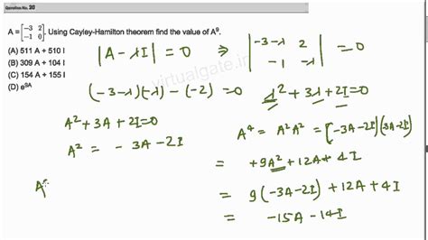 M 101/Module I/Lecture 10: Cayley Hamilton Theorem - Lessons - Blendspace