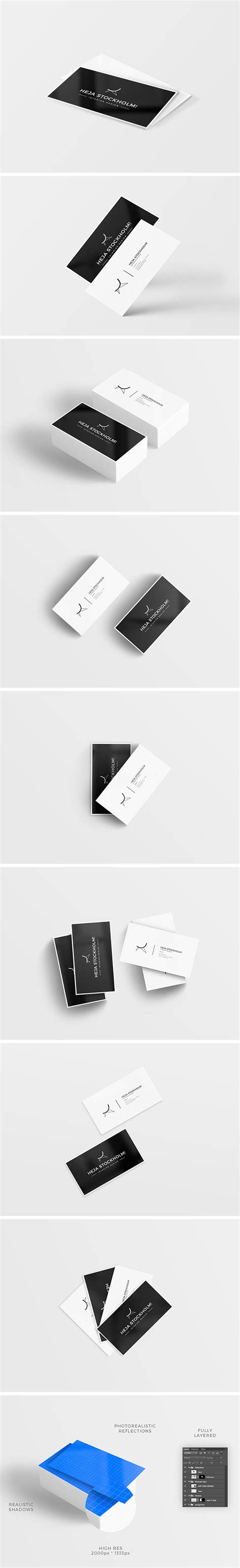 8 Clean Business Card MockUps | GraphicBurger