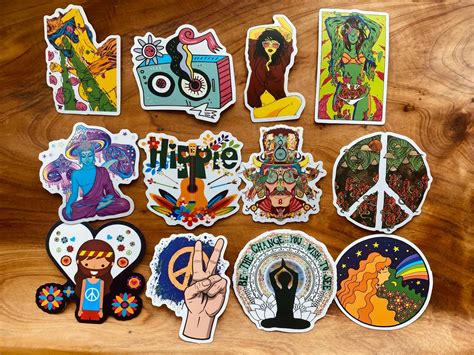 TRIPPY HIPPIE STICKER pack hippie stickers boho stickers | Etsy