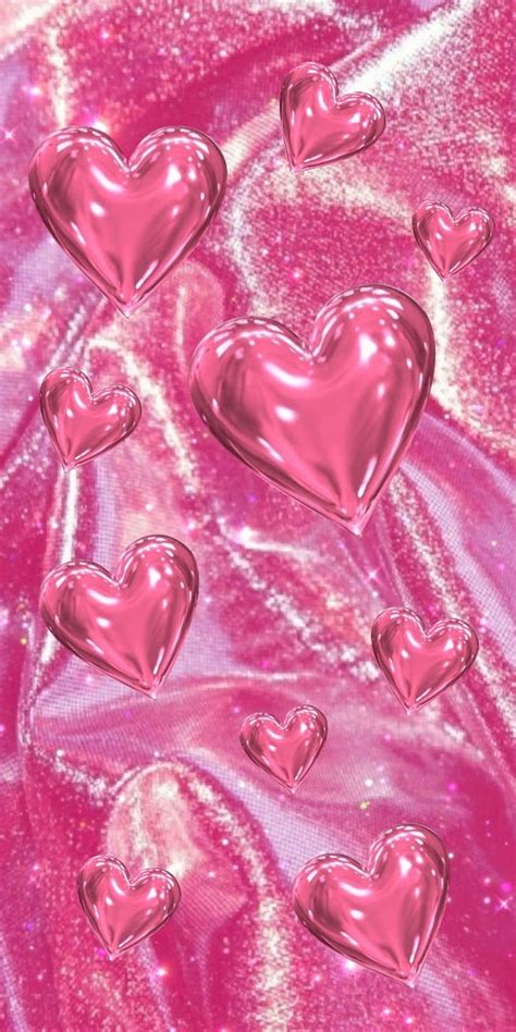 Glitter Pink Heart Wallpaper