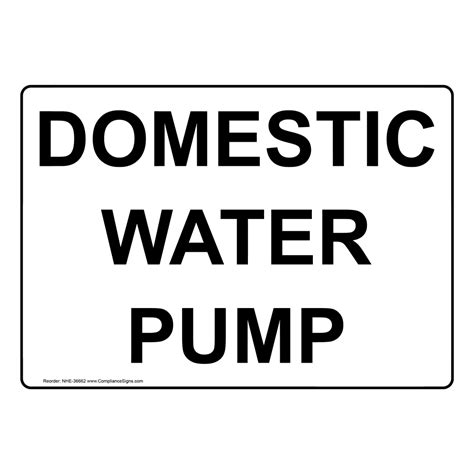 Pipeline / Utility Water Sign - Domestic Water Pump