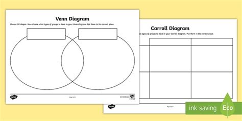 Shapes - Carroll and Venn Diagram Worksheets (Teacher-Made)