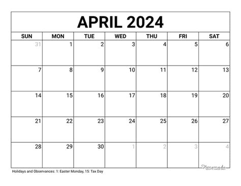 Free 2024 April Calendar Printable Pages - Moon Phases Calendar 2024