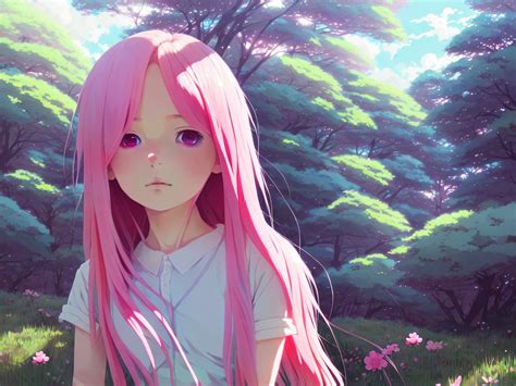 ArtStation - Anime girl with pink hair