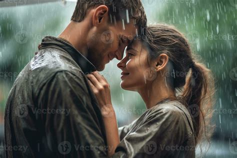 Couple in love hugging in the rain. Romantic. Generative Ai 30396880 Stock Photo at Vecteezy