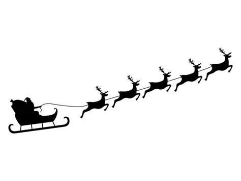 3,200+ Silhouette Of Santa In His Sleigh Stock Illustrations, Royalty-Free Vector Graphics ...