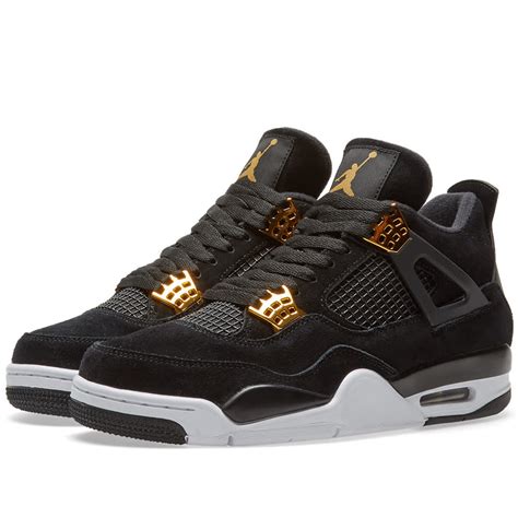 Nike Air Jordan 4 Retro 'Royalty' Black, Metallic Gold & White | END. (US)