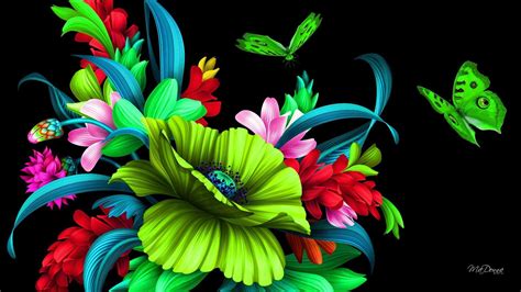 Neon Flowers Wallpapers - Top Free Neon Flowers Backgrounds - WallpaperAccess