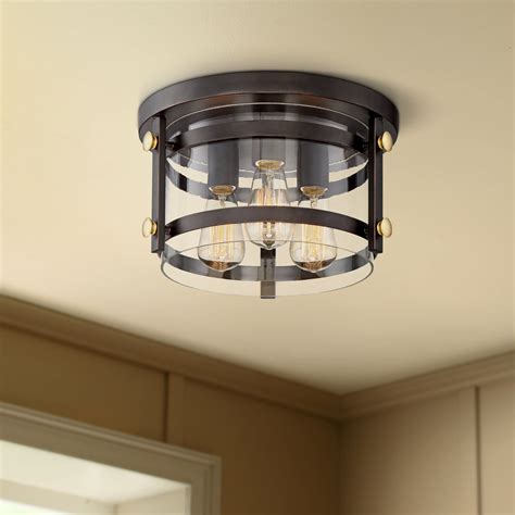 Franklin Iron Works Farmhouse Ceiling Light Flush Mount Fixture LED ...