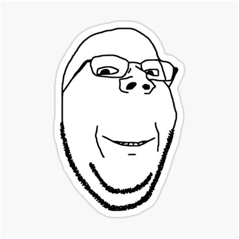 "Smiling Wholesome Wojak Soyjak " Sticker for Sale by FallOakland | Redbubble