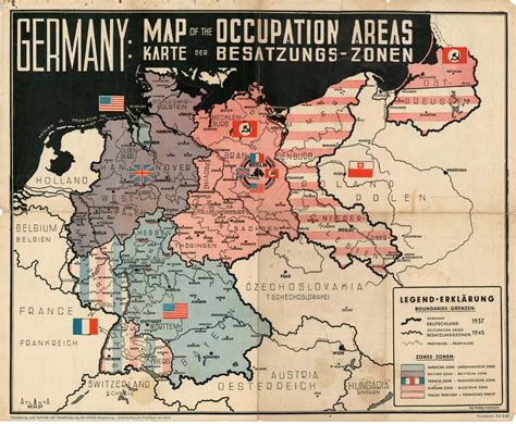 Occupation zones in Germany after the Second World War, printed on necessity paper - Rare ...