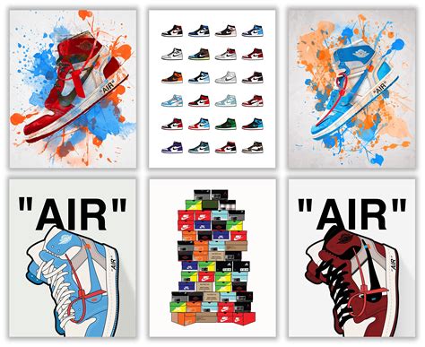 Buy Hypebeast Sneaker – Unframed Set of 6 (8 x 10 Inch) – AJ Wall art, Hypebeast Room Decor ...