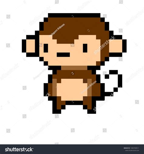 Pixel Art Monkey Version Cartoon Stock Vector (Royalty Free) 1383700511 ...