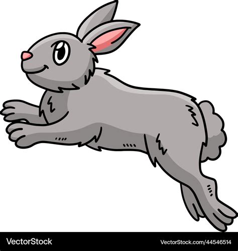 Jumping rabbit cartoon colored clipart Royalty Free Vector