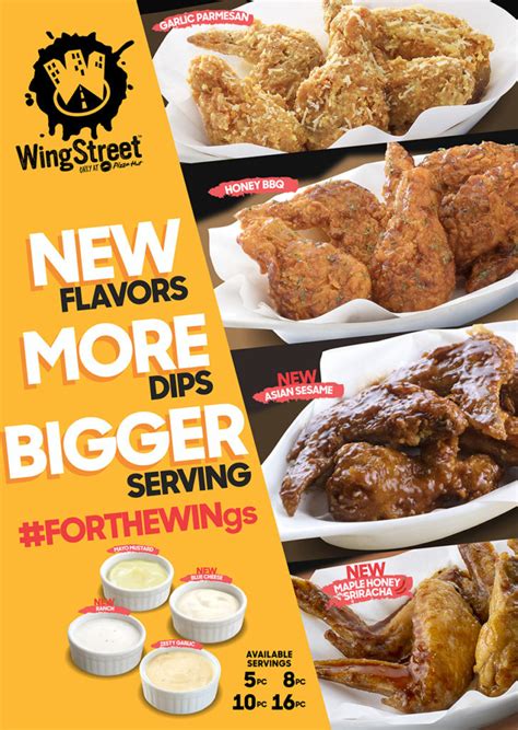 Put the ‘W’ in wings with new flavors and dips from WingStreet by Pizza ...