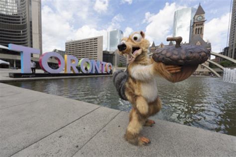 Scrat from Ice Age On Ice, finds his acorn in Toronto