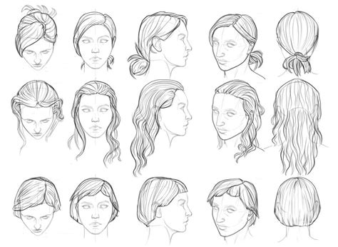 godtricksterloki: Hair style references by... | Female face drawing ...