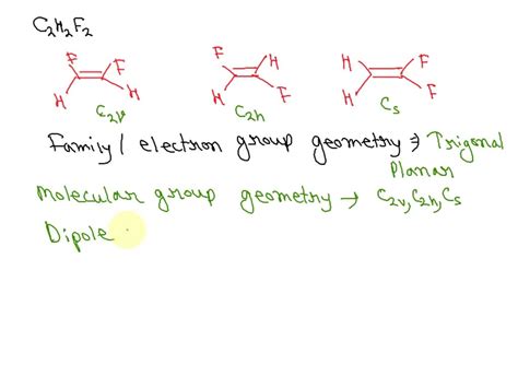 SOLVED: Consider the molecular formula, C2H2F2. a) Determine the molecular geometry (electron ...