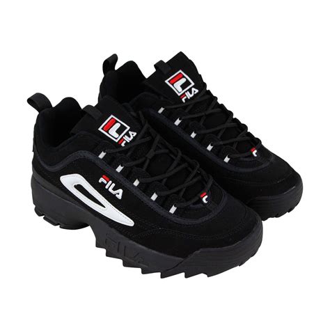 Fila Disruptor II FW01653-018 Mens Black Suede Low Top Lifestyle Sneak ...